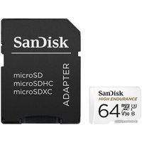 Карта памяти SanDisk High Endurance microSDXC SDSQQNR-064G-GN6IA 64GB (с адаптером)