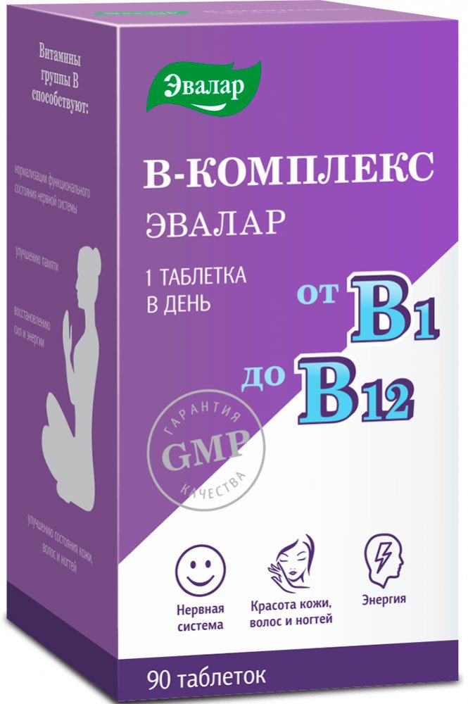 БАД Эвалар Витамины группы В (90 таблеток)