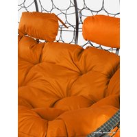 Подвесной диван M-Group Лежебока 11180307 (с серым ротангом/оранжевая подушка)