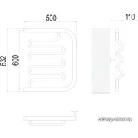 Полотенцесушитель TERMINUS Фокстрот-Лиана 1" 600x500 бп (хром)
