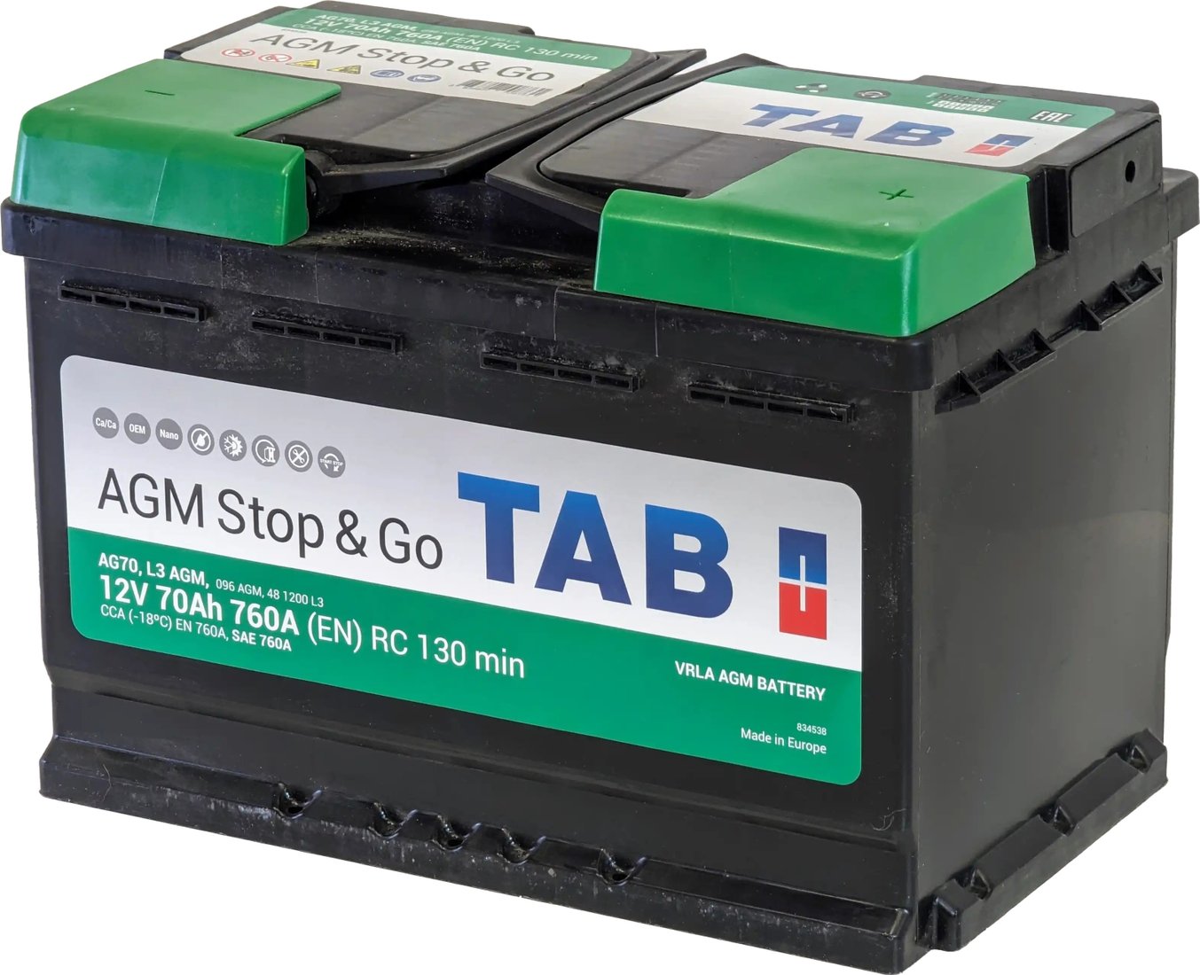 

Автомобильный аккумулятор TAB Stop & Go AGM (70 А·ч) (213070)