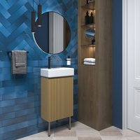  Wellsee Тумба под умывальник 3 в 1 WC Area 221803004 (тумба/матовый бежевый, раковина/глянцевый белый, ножки/нержавеющая сталь) в Бресте