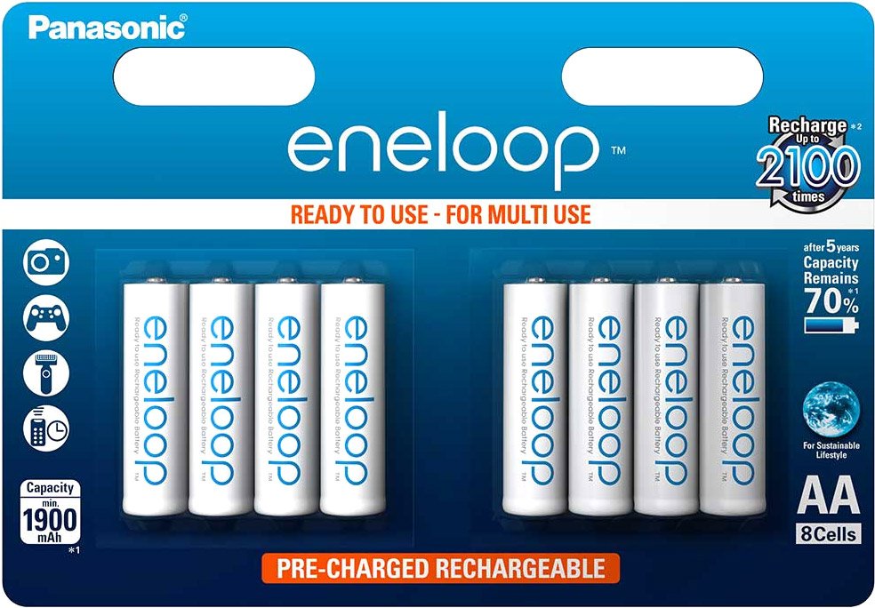 

Аккумулятор Panasonic Eneloop AA 1900mAh 8 шт. (BK-3MCCE/8BE)
