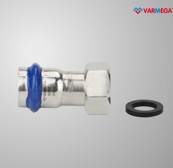 Фитинг Varmega Муфта раструбная Inox Press с накидной гайкой 28x1" VM709002806