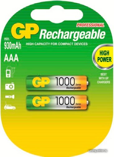 Аккумулятор GP AAA 930mAh 2 шт. (100AAAHC)