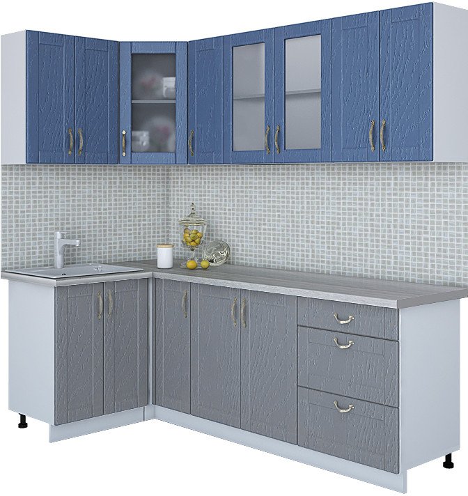 

Готовая кухня Интерлиния Мила Крафт 1.2x2.3 (дуб серый/дуб лазурный/травертин серый)