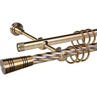 Карниз для штор АС ФОРОС Grace D19К/19Г + наконечники Савона (3м, антик)