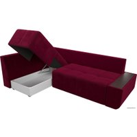 Угловой диван Mebelico Амадэус 109690 (левый, микровельвет, бордовый)