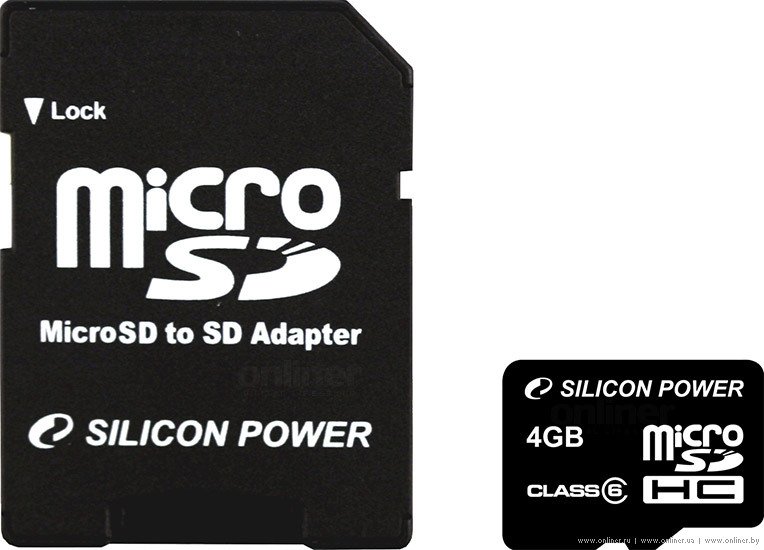 

Карта памяти Silicon-Power microSDHC (Class 6) 4 Гб (SP004GBSTH006V10-SP)