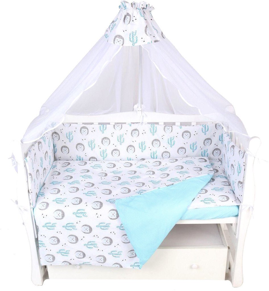 

Постельное белье Amarobaby Ежики (4 подушки, белый/голубой)