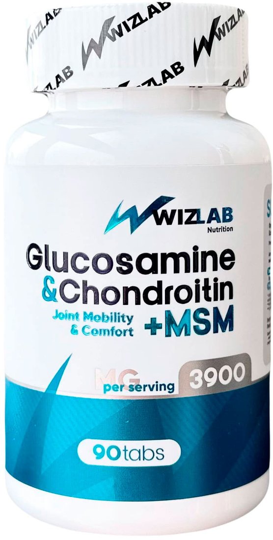 Витамины, минералы WizLab Nutrition Glucosamine & Chondroitin + MSM Tab