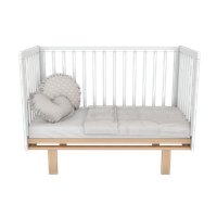 Классическая детская кроватка Incanto PAPI с автоспинкой и маятником KR-0176/60 (белый/бук)