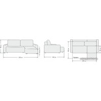 Угловой диван Craftmebel Dandy угол (правый, БНП, ткань, malmo серый) в Орше