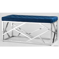 Пуфик Stool Group Арт Деко Bench-016 (вельвет синий/сталь серебристый)