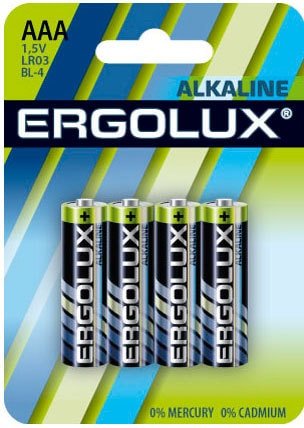 Батарейка Ergolux Alkaline LR03 AAA 4 шт