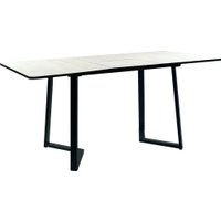 Кухонный стол ВВР Миллер (дуб крафт белый/черный №5, ЛДСП 120-160/80)