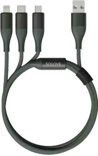 

Кабель Solove DW2 USB Type-A - Lightning/MicroUSB/USB Type-C (1.2 м, зеленый)