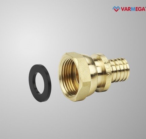 Фитинг Varmega Муфта латунная Slide-fit с накидной гайкой 25х1 VM51817