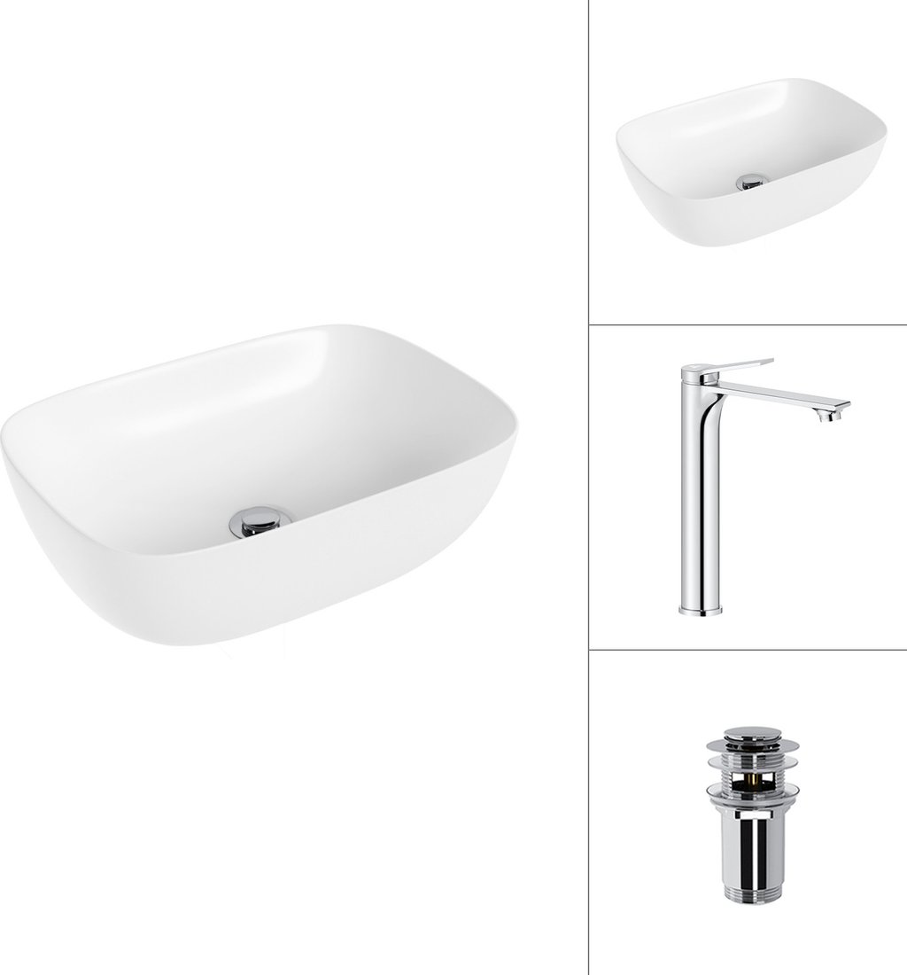 Умывальник Lauter 21493A + Rio 21AM12672 с донным клапаном 21190CH (хром)