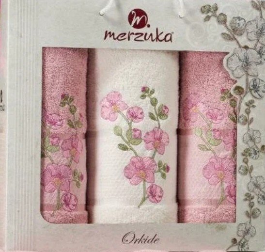 

Набор полотенец Merzuka Orkide 11039 (3 шт, в коробке, розовый)