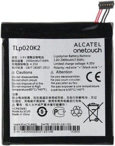 

Аккумулятор для телефона Копия Alcatel TLp020K2