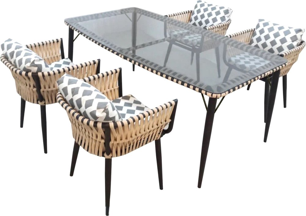 

Обеденная группа Garden Story Монте-Карло MK-MT001/МТ002-TN004 (черный/ротанг жемчуг)