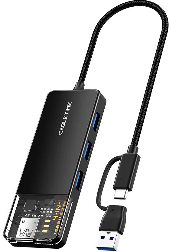 USB-хаб Cabletime CT-HUBT3-PB