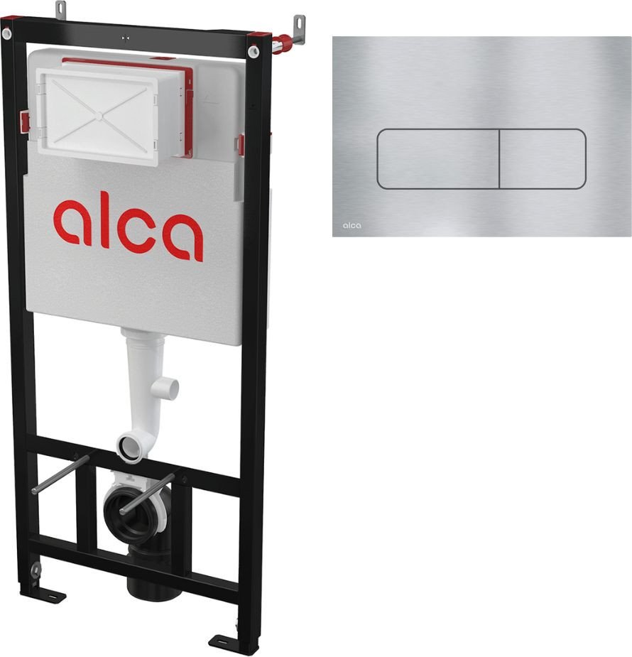 Инсталляция для унитаза Alcaplast Alca AM101/1120 + кнопка Moon (alunox-мат)