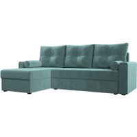 Угловой диван Лига диванов Верона лайт левый (велюр бирюзовый)