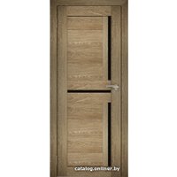 Межкомнатная дверь Юни Амати 18 (ч) 40x200 (дуб шале-натуральный/черное стекло)