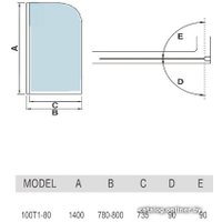 Стеклянная шторка для ванны WeltWasser WW 100T1-80