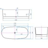 Ванна Roxen Emmy 200150-1778 170x78 (Corian/Solid Surface)