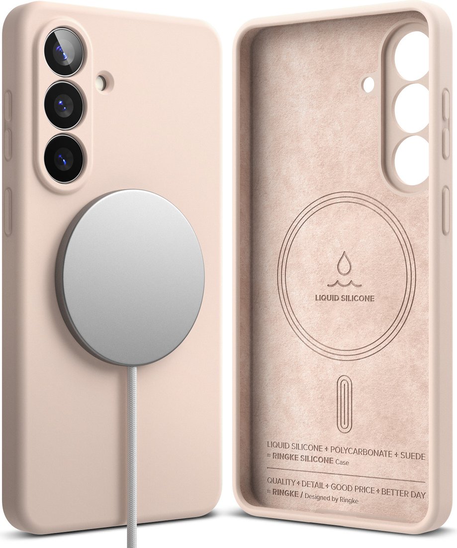 

Чехол для телефона Ringke Silicone Magnetic для Galaxy S26 Plus (Pink Sand)