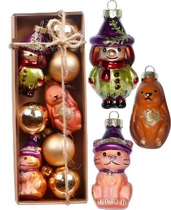 Елочная игрушка Inge's Christmas Glass miniatures Ведьма, заяц, кот 66359P003_4