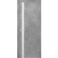 Межкомнатная дверь Юркас Stark ST12 ДО 80x200 (бетон светлый/зеркало матовое)