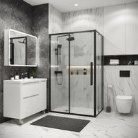 Душевой уголок Grossman Cosmo 110x100x195 120.K33.02.1110.21.02 (черный матовый/стекло шиншилла)