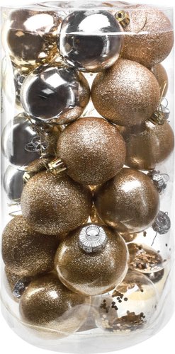 Елочная игрушка Miland Праздник в золотых оттенках НУ-4205 (30шт, 6см)