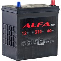 Автомобильный аккумулятор ALFA Asia JR+ тонкие клеммы (40 А·ч)