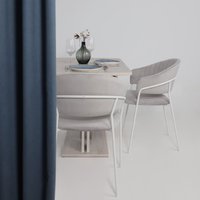 Стул с подлокотниками Алвест AV 433 (светло-серый бархат H-09/белый)