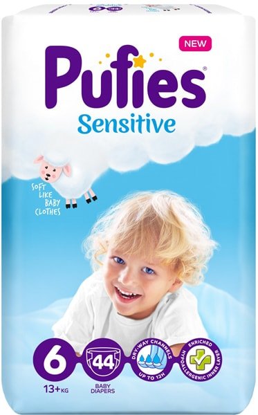 

Подгузники Pufies Sensitive Extra Large 6 (44 шт)