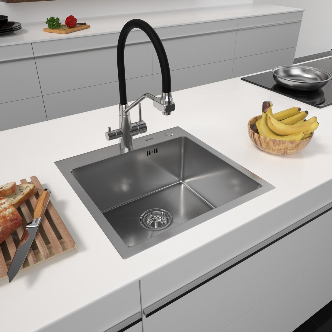 

Кухонная мойка ARFEKA Eco AR 500*500 Satin Decor Volcanic Rock