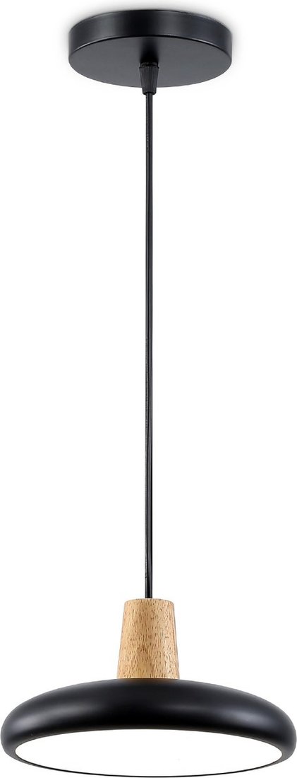 Подвесная люстра Hotpoint FL4839 BK/WD (черный/дерево)