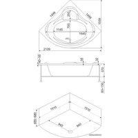 Ванна BAS Модена 150x150