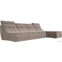 Модульный диван Лига диванов Холидей люкс 105556 (велюр, коричневый)