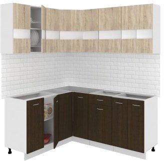 

Готовая кухня Кортекс-мебель Корнелия Экстра 1.5x1.8 без столешницы (дуб сонома/венге)