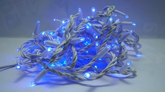 Светодиодная гирлянда IQLED Стринг лайт с Flash мерцанием 230В 10 м (мульти с мерцанием белом проводе)