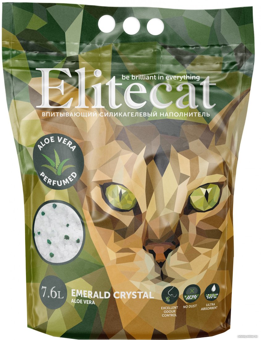Наполнитель для туалета EliteCat Emerald Crystal Aloe Vera 7.6 л