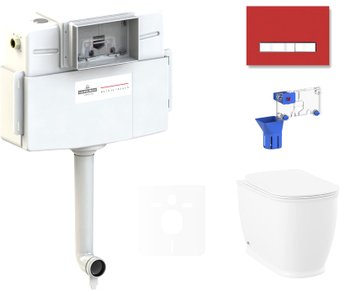 Унитаз приставной Lavinia Boho Relfix Bell Pro 5 в 1 87551002 (красный стекло)