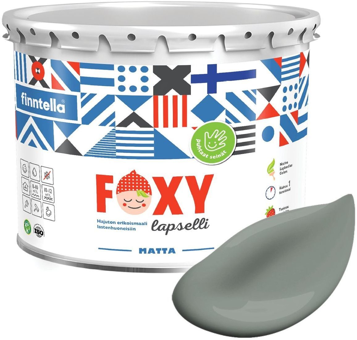 

Краска Finntella Foxy Lapselli Matte Onnellinen F-50-1-3-FL278 2.7 л (серый)