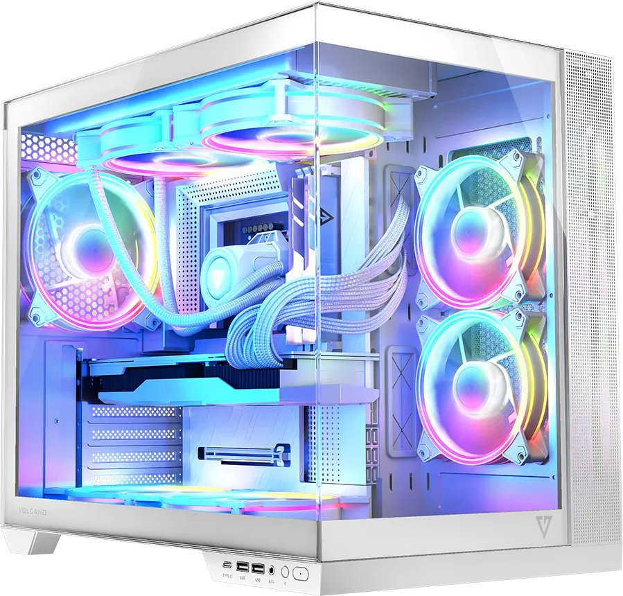 Корпус MODECOM Volcano Panorama Apex ARGB 7F Midi (белый)